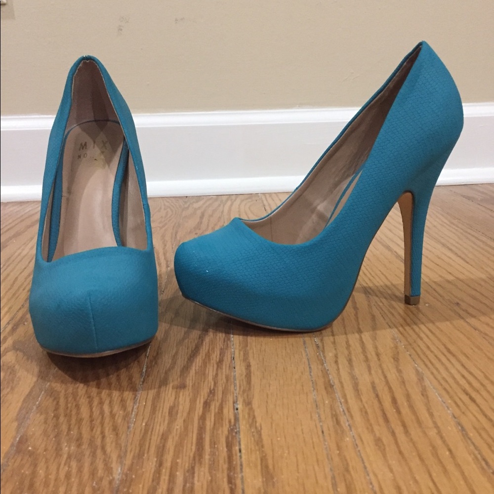 Worn once blue heels